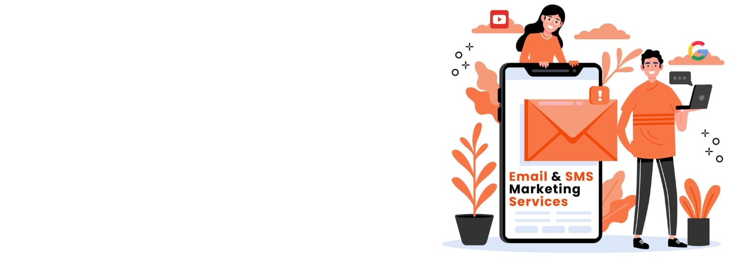 Email and SMS marketing illustration